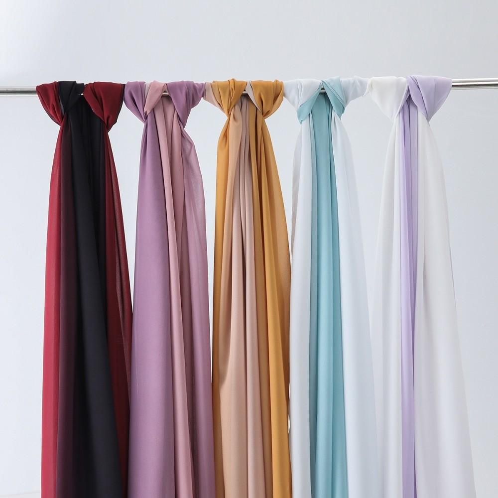 Gradient Color Ethnic Style Scarf Long Islamic Turban Fashion Wraps Shawl  Daily
