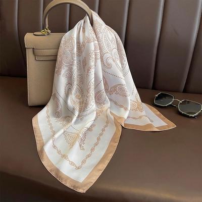 1pcs 70*70cm Square Scarf Women Satin Bandannas Print Scarves Head Band Fashion Lady Hair Shawl Wrap Female Neckerchief Hijab