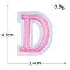 Exquisite Pink Embroidered Alphabet Patch for Jackets & DIY Decor