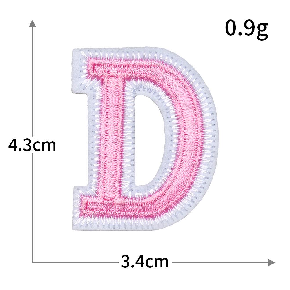 Exquisite Pink Embroidered Alphabet Patch for Jackets & DIY Decor