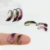 6PCS Scud Nymph Flies Copper Wire Weighted Flash Dubbing Caddis Larva Emerger Fly Fishing for Trout Czech Nymphing River Fishing