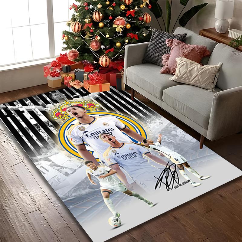 1pc Real Madrid Printed Chair Rug for Home Office Use, Living Room Kitchen Game Room Area Carpet