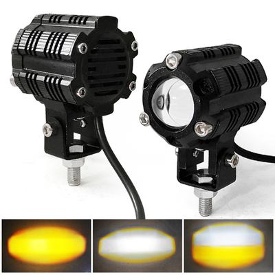 תותח פלדה קטן דו-צבעי, פנס LED לאופנוע, מנורת שיפור תאורה דו-צבעית, אור גבוה ונמוך, סופר בהיר ועמיד למים