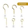 RSINC 73pc Assorted Hook Set Golden Nickel Plated, Multipurpose Eye,Cup,Square B0C1JH1W4R