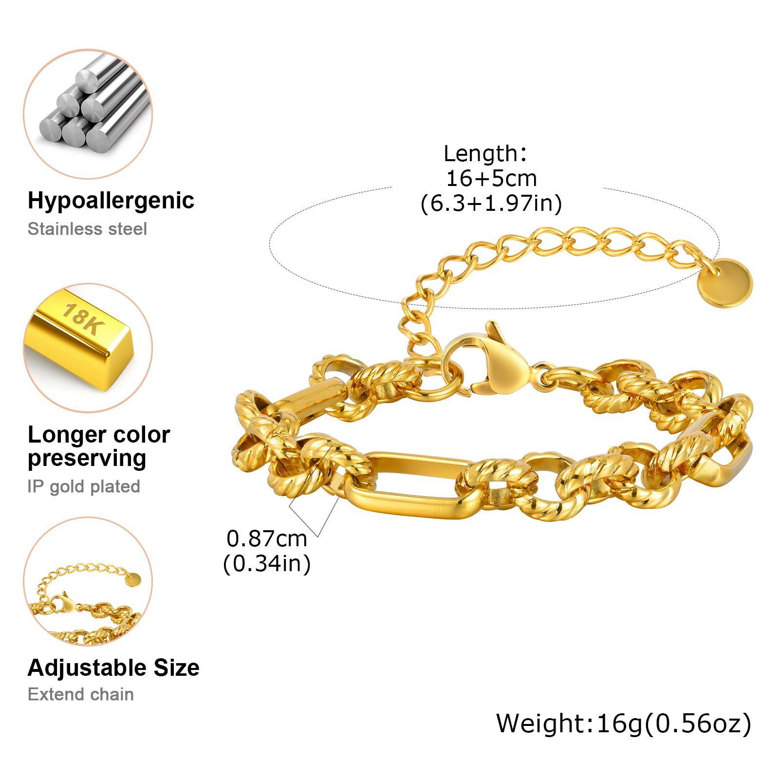 

Vnox Stainless Steel Single Chain Bracelet Necklace Colorfast High Quality Metal Jewelry For Women Minimalist Female Daily Wear