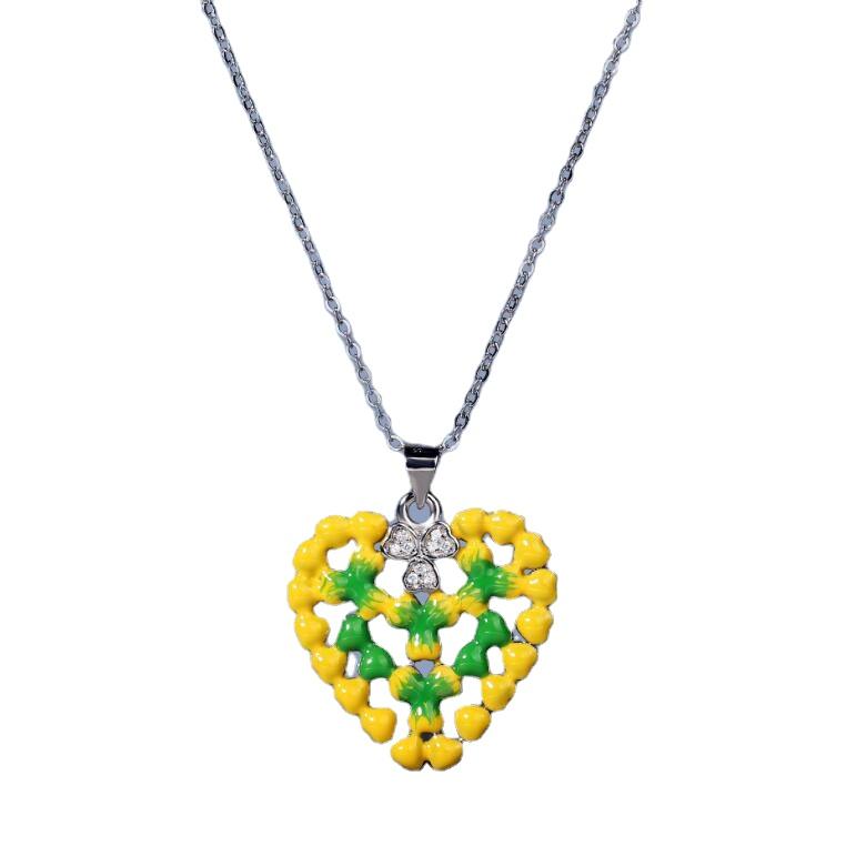 

Ретро богемное эмалированное ожерелье ручной работы для женщин, женское романтическое ожерелье с подвеской в ​​виде сердца, свадебная вечеринка, ювелирное изделие, подарок