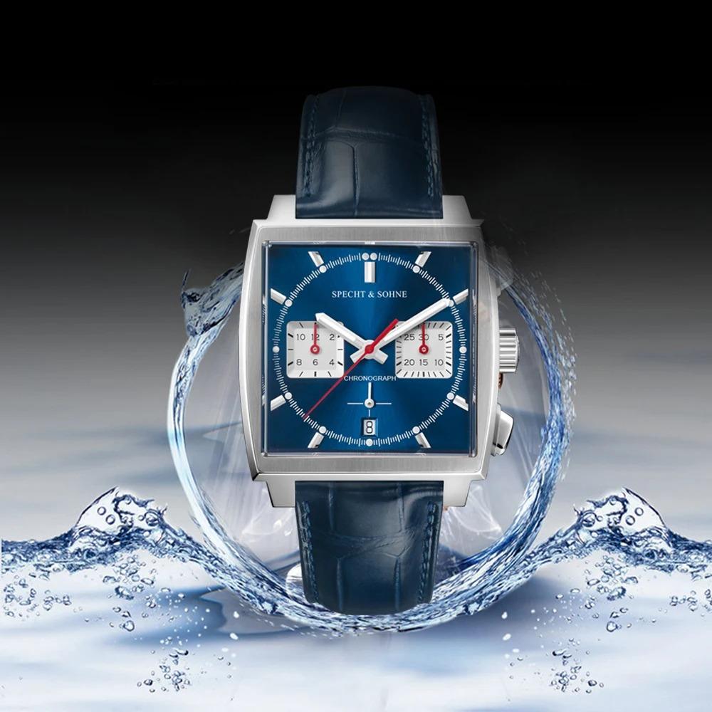 Neue Relogio Masculino Specht&Sohne 39MM Quadratische Uhr Quarz-Armbanduhren Montre Homme Stahl 30 Wasserdicht