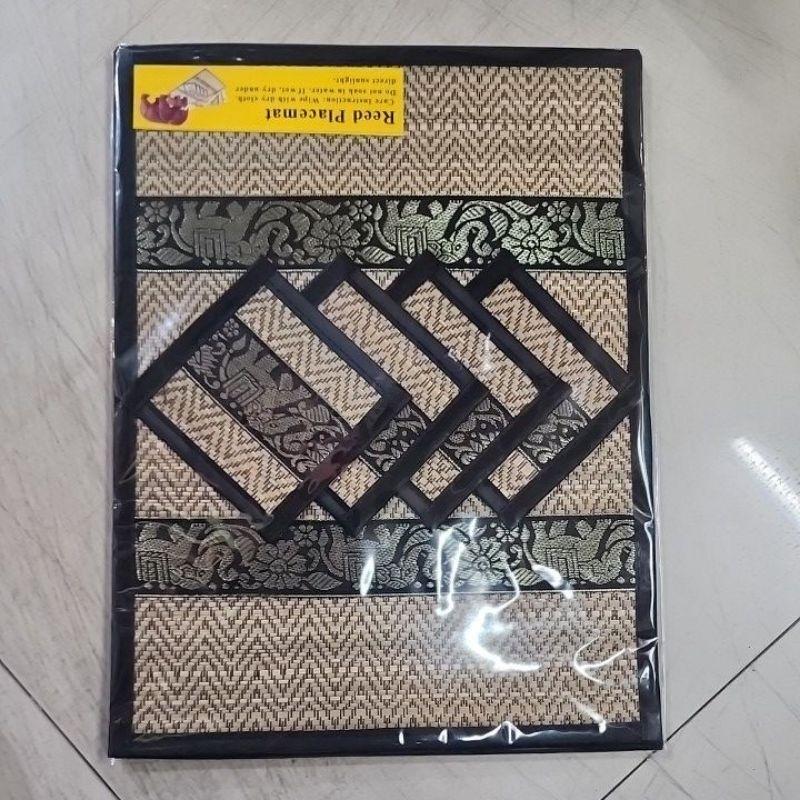 

Слоновые подставки под обеденный стол, подставки под напитки, плейсматы, тайский шелк, тростниковые подставки, подставки под обеденный стол, плейсматы, тайский шелк, тростник, слон As picture