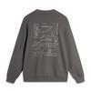 Li Ning Sports Lifestyle Series Warm Crew Neck Pullover Long Sleeve Sweatshirt Unisex Sweatshirt Road-Grey AWDU925-6