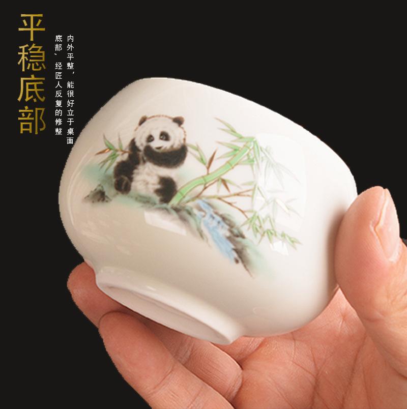 Porcelain master teacup tea bowl single teacup Dehua cup single cup kung fu teacup drinking tea business gift master cup