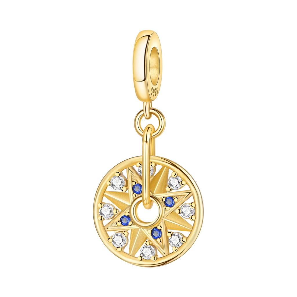 925 Silver Blue Love Snowflake Castle Pendants Bracelet Charms Fit Women Jewelry Party Beads DIY Fine Gifts Accessories