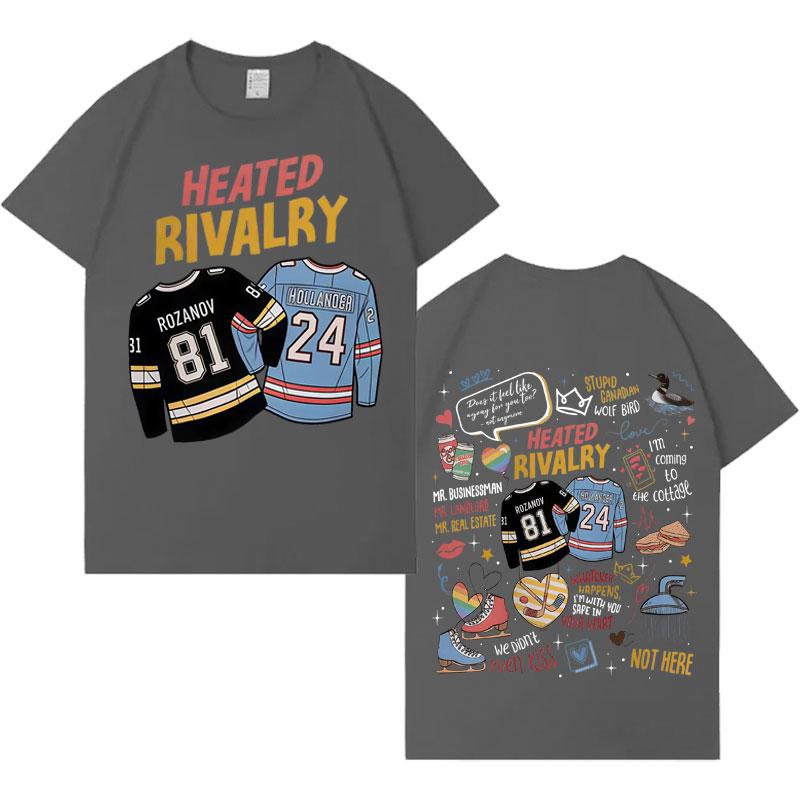 Heated Rivalry Shane Hollander Ilya Rozanov Trendy Graphic Tshrit Men Women Clothing Streetwear Tee Shrits Casual Short Sleeves