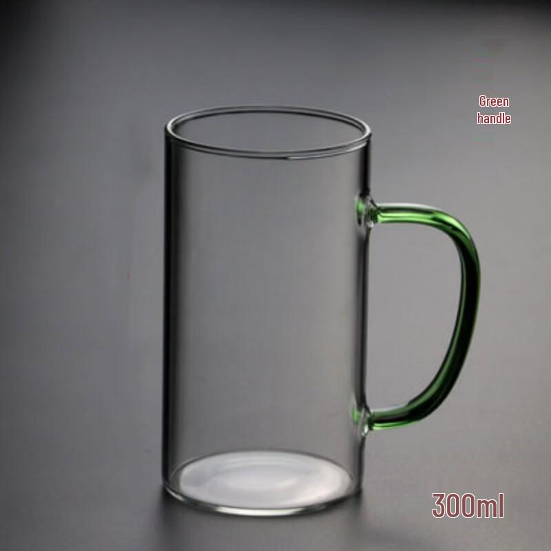 Transparent High-Temperature Glass Cup with Handle