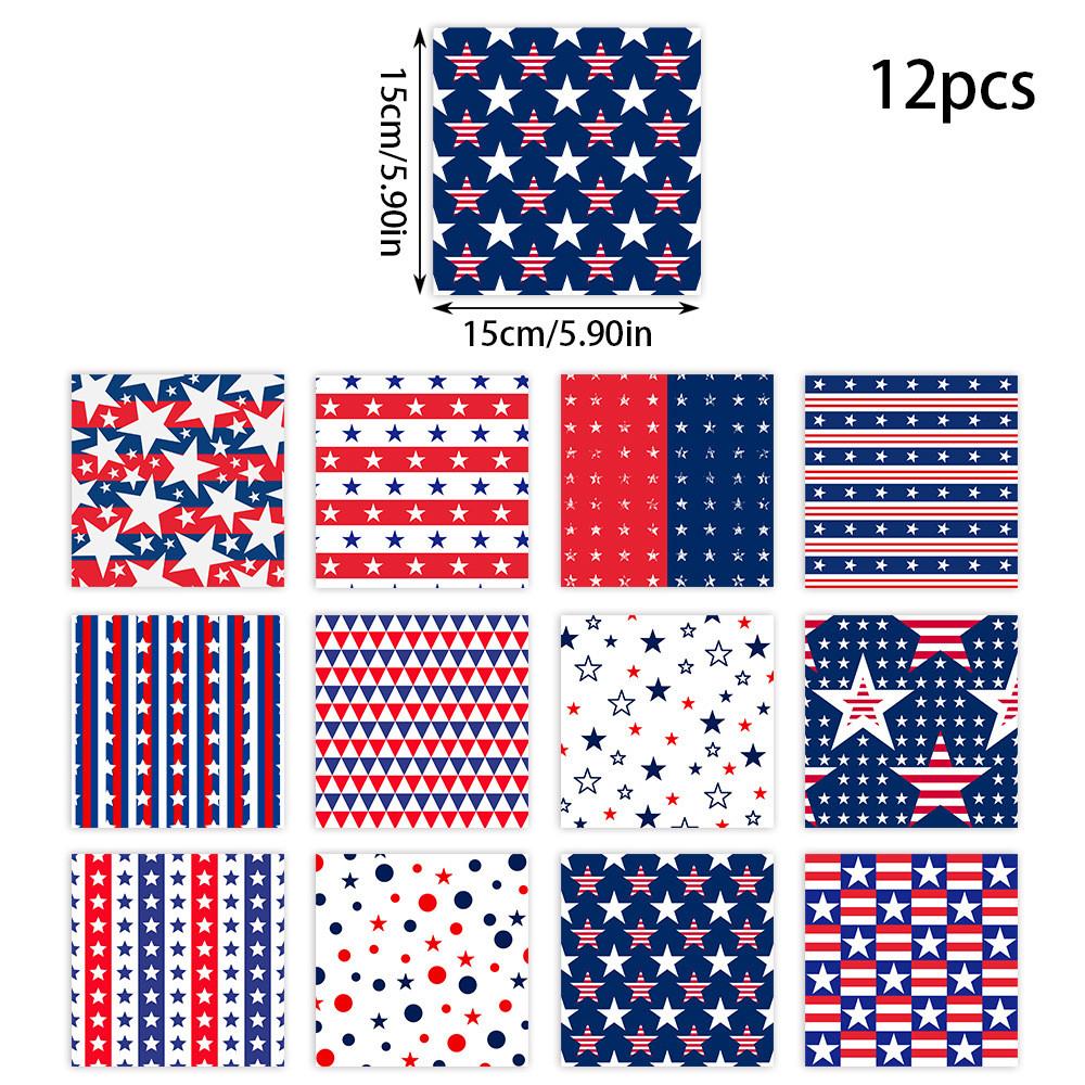 Independence Themed Day Striped Star Balloon Pattern Gift Box Packaging Paper