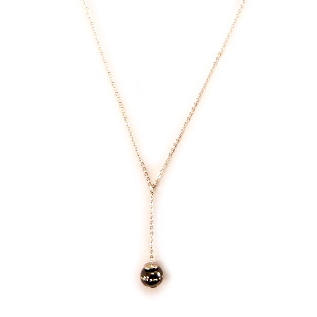 Altesse [L4564] - Collier acier 'Sissi' noir argenté