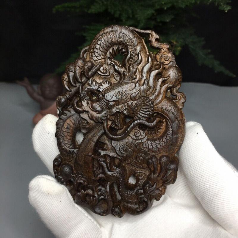 agarwood vietnam Exorcism Wooden Statue dragon Carvings Sculpture Decor wood art