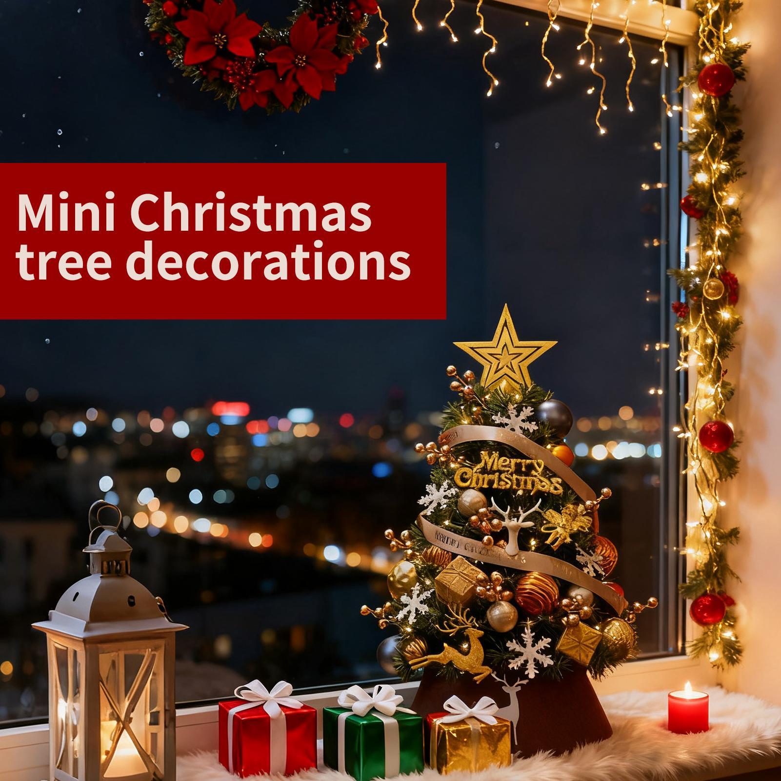 

Small Christmas Tree Decoration Centerpieces With Ornaments Desk Christmas Tree For Desktop Office Home Room Holiday Festive 45cm