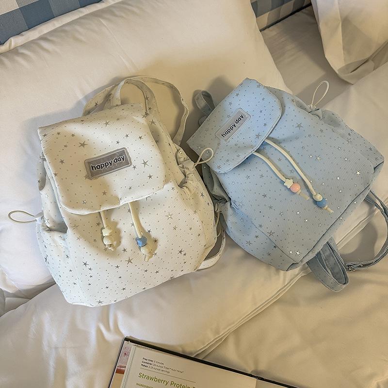 Schultasche Schleife Polka Dot Träger Rucksack Weiblich College-Stil College-Student Pendler Schultasche Nische Freizeit Reisen Kleiner Rucksack