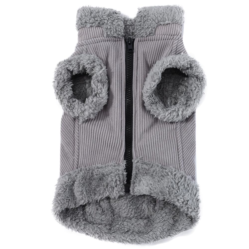 Warm Dog Clothes Autumn Winter Pet Jacket Coat Pink Grey Soft Vest Costume with D-ring Schnauzer Yorkshire Costume for Small Medium Dogs