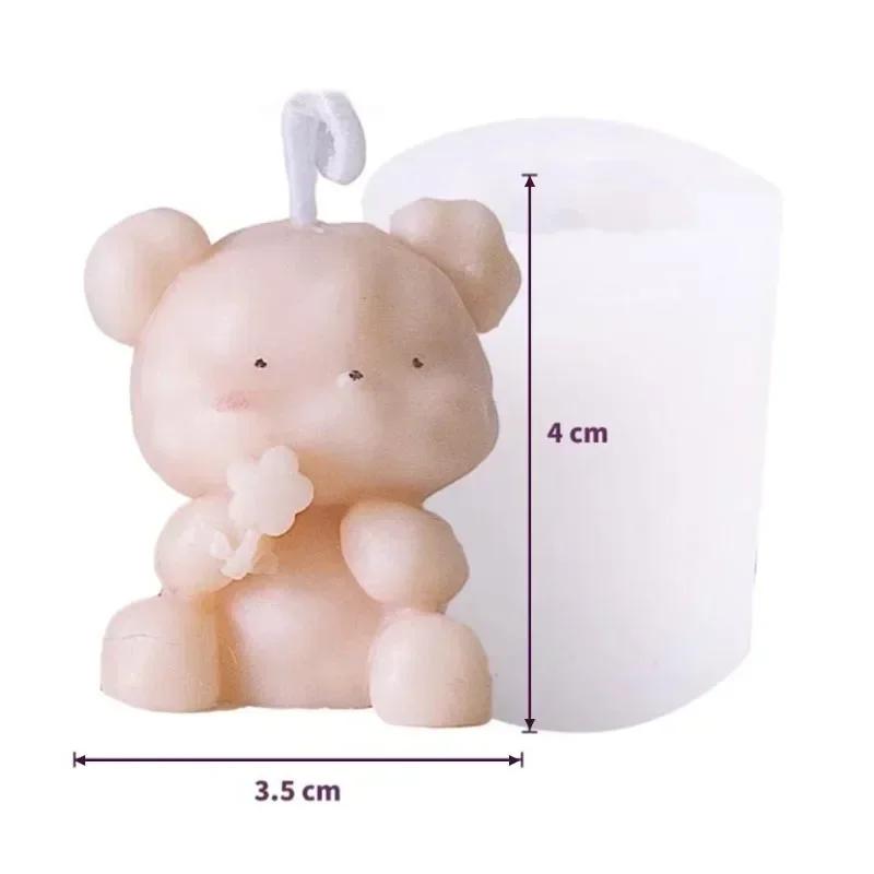 Cute 3D Bear Silicone Mold Creative Multiple Bears DIY Chocolate Candy Molds Kitchen Baking Cake Decor Candle Soap Mould