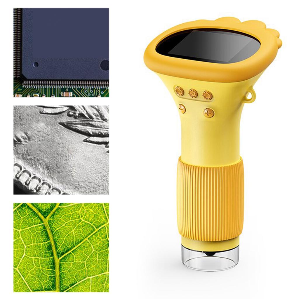 2in Screen Handheld Microscope 2MP 100 to 1000X Zoom Real Time HD Imaging Portable Microscope with 8 LEDs