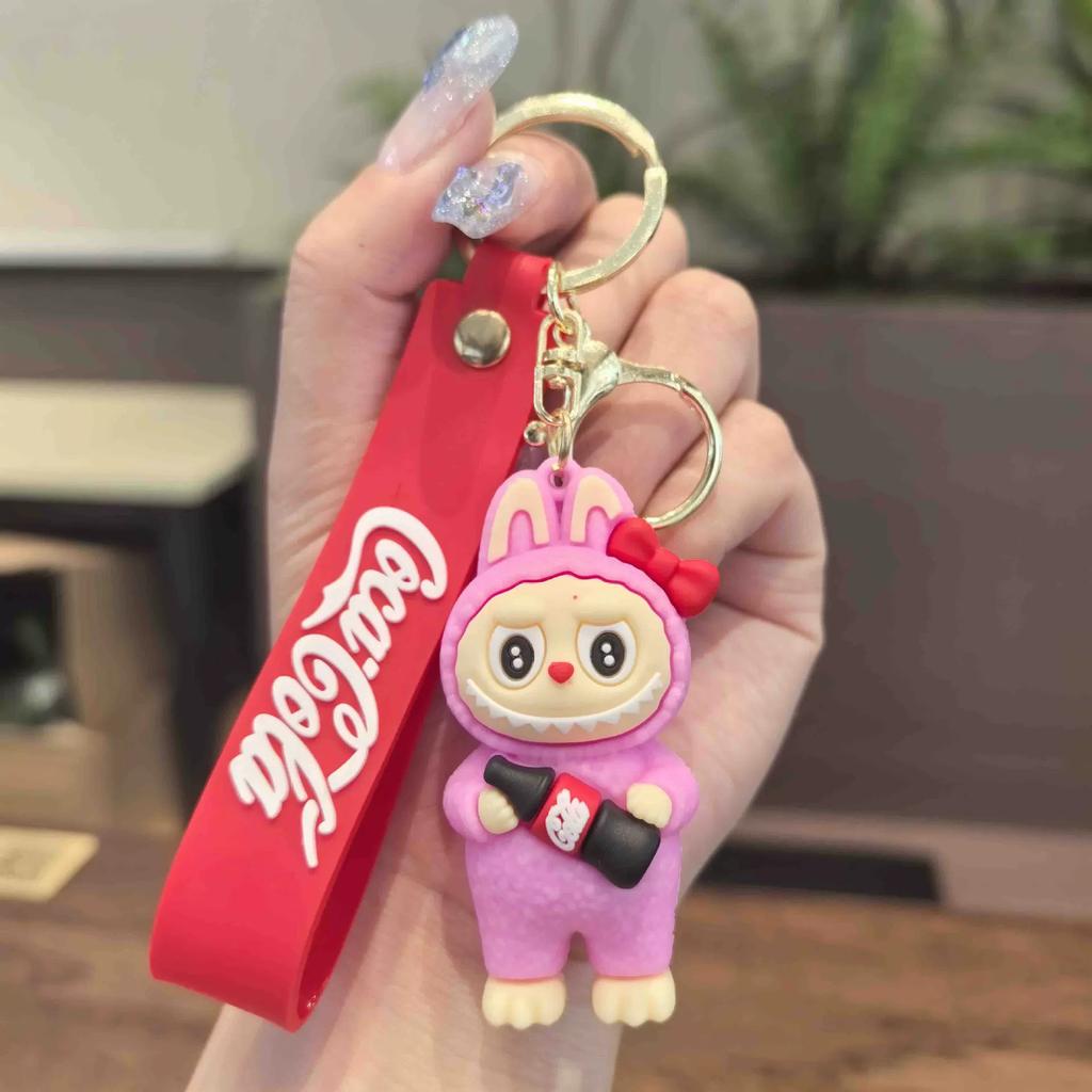 Cartoon Cute Coke Sheep Keychain Car Bag Rabub Doll Small Gift