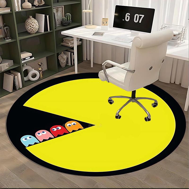Pac Man,Ghosts Chair mat Round Rug Office carpet, Machine Washable, Non slip, Suitable for Living Rooms, Bedrooms