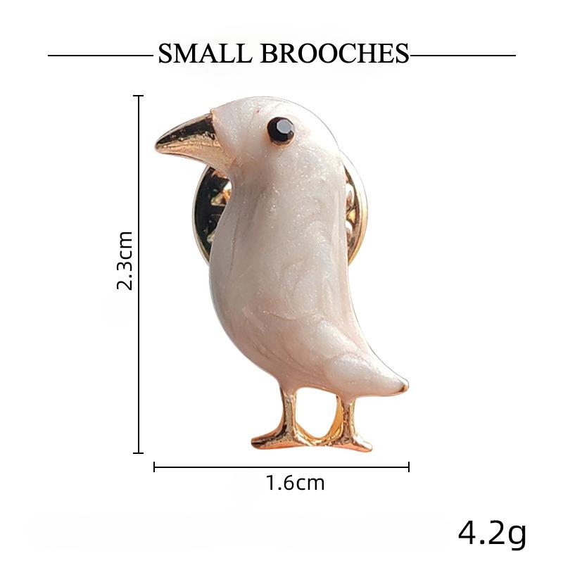 Creative Cute Bird Brooch Fashion Personality Black Crow Badge Versatile Animal Silk Scarf Buckle Pin Brooch