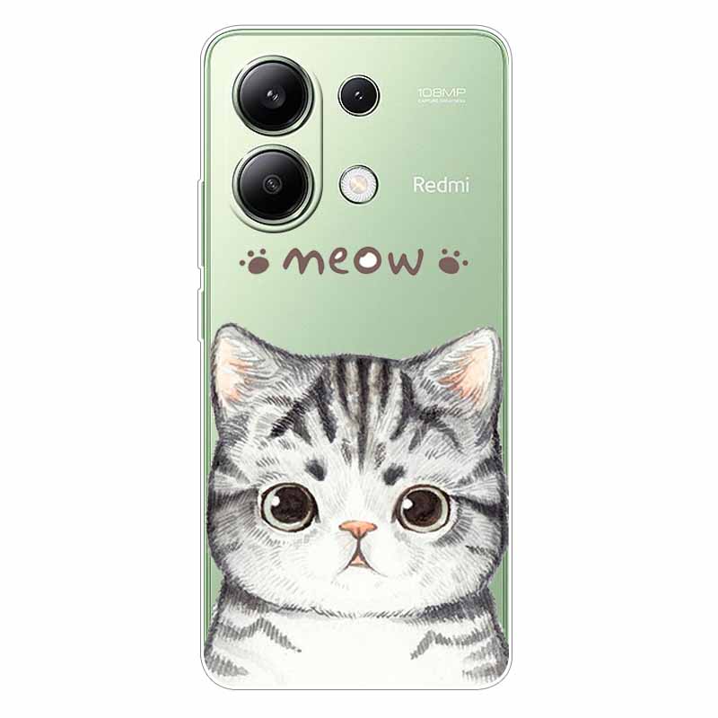 For Xiaomi Redmi Note 13 4G Case TPU Clear Soft Cute Girl Paint Cover For Redmi Note 13 4G Case Note13 Transparent Silicone