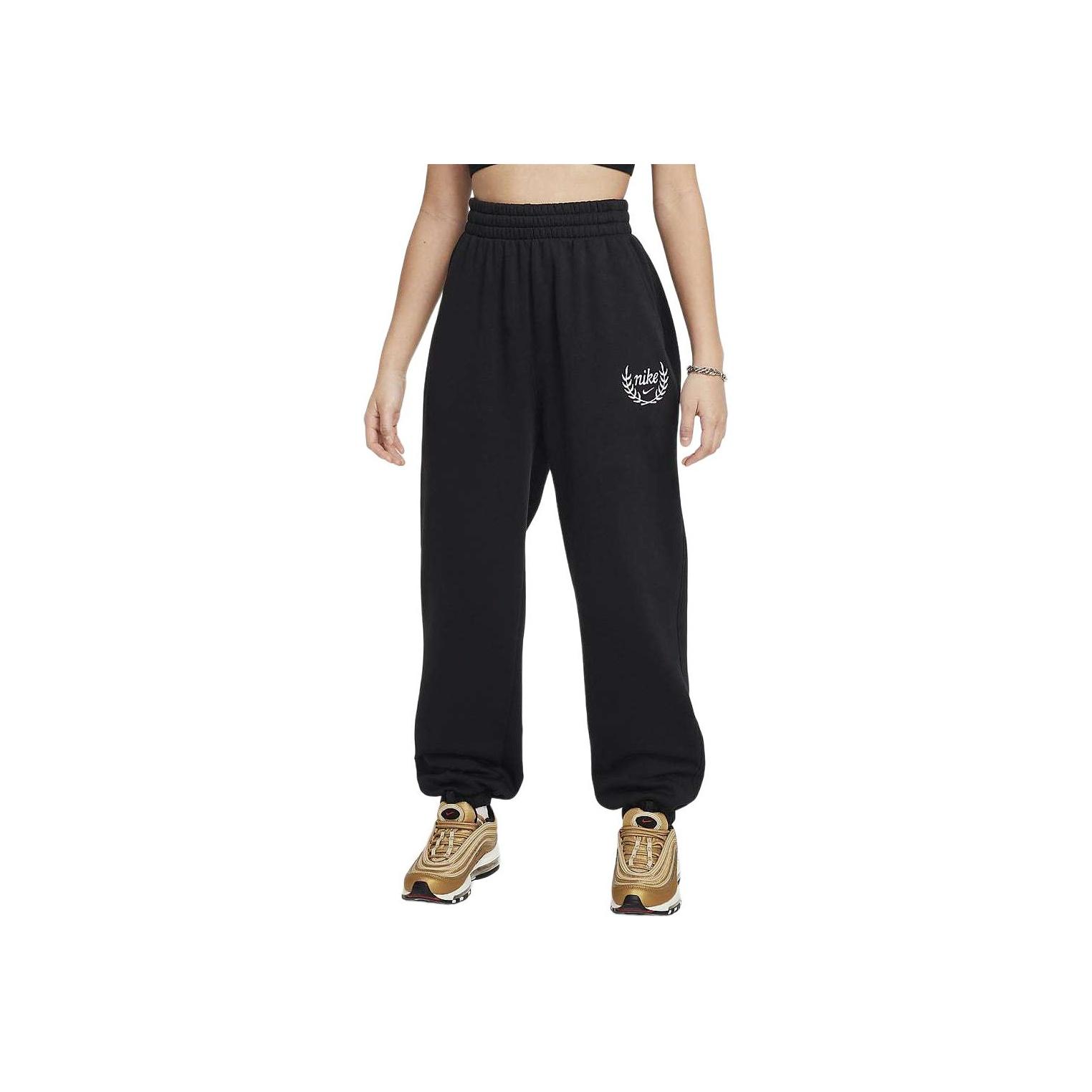 Nike Sportswear Club Lightweight Elastic Embroidered Logo Warm Fleece Pants Kids Bottoms Black White FZ5571-010 XL