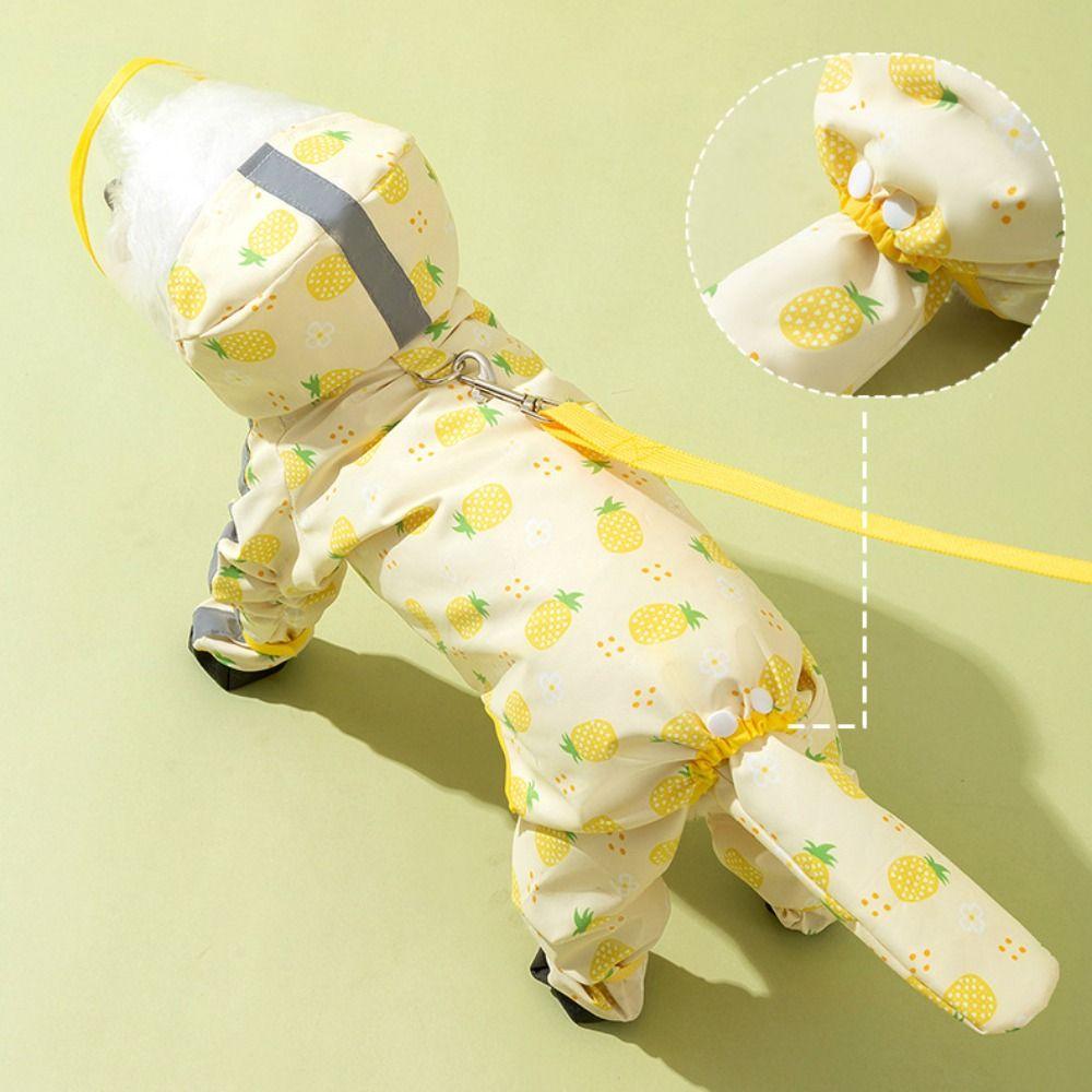 Waterproof Dog Rain Cloak Reflective Small Dog Clothes Stylish Four Leg Raincoat  Corgi
