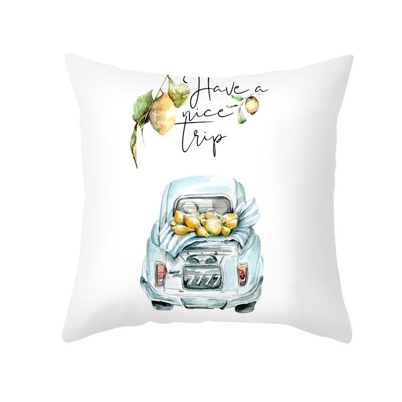 Nordic Ins Pillow Cover Summer Yellow Lemon Print Pillow Cover Sofa Cushion Cover Home