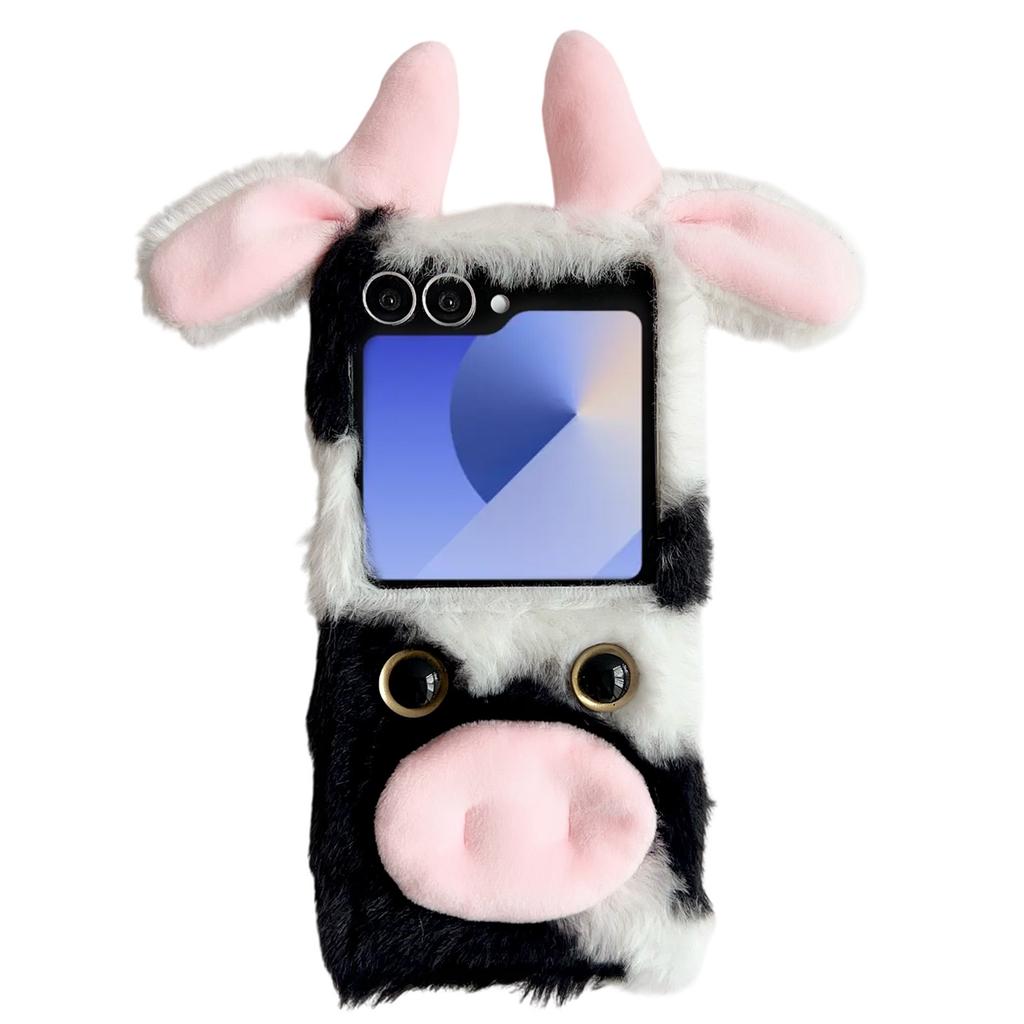 Pro Samsung Galaxy Z Flip7 5G Pouzdro Plyšová Kráva Tvrdé PC Ochranný Kryt na Telefon