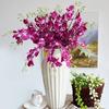 Artificial Orchid Flowers Branch Handmade Decorative Silk Fake Orchid Flower for Home Wedding Garden Decor White