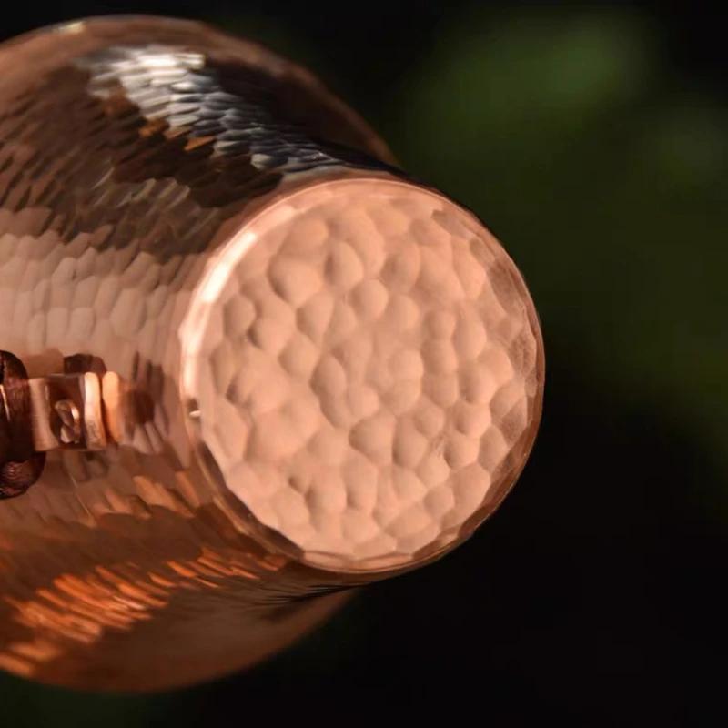 Reine Kupfer Bier Kaffee Tasse Mit Deckel Scheibe Milch Becher Retro Handgefertigt Geflochtener Griff 350ml Trinkbecher Trinkgeschirr Paar Geschenke