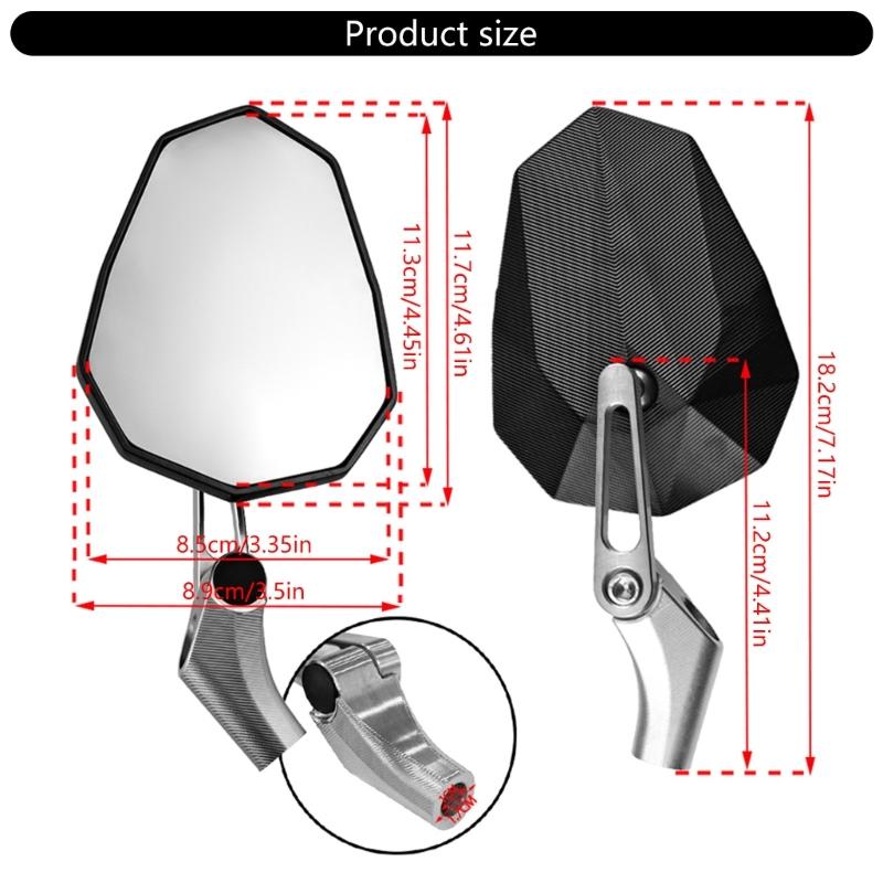 Vibration Proof Motorcycle Rearview Mirror Expanded Visual Range Glares Resistant Mirror Effortlessly Setups