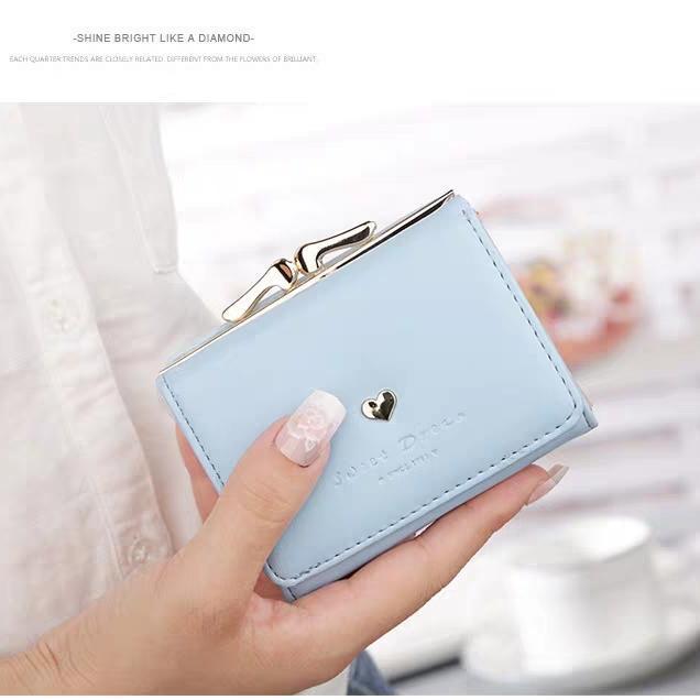 Women's Mini Korean Style Folding Wallet - Cute Coin Purse & Multi-Card Holder for Students