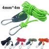 4mm Barraca De Acampamento Reflexiva Amarrar Corda Tensor Fixação Corda Vento Fivela Polia Catraca Toldo Corda Gancho