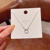 "Elegant Korean Titanium Steel Zircon Bow Necklace for Women"