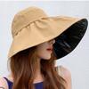 1pc Summer Empty Top Wide Brim Sun Hat for Women Anti UV Sunscreen Ponytail Bucket Hat Female Sun Protection Outdoor Beach Caps
