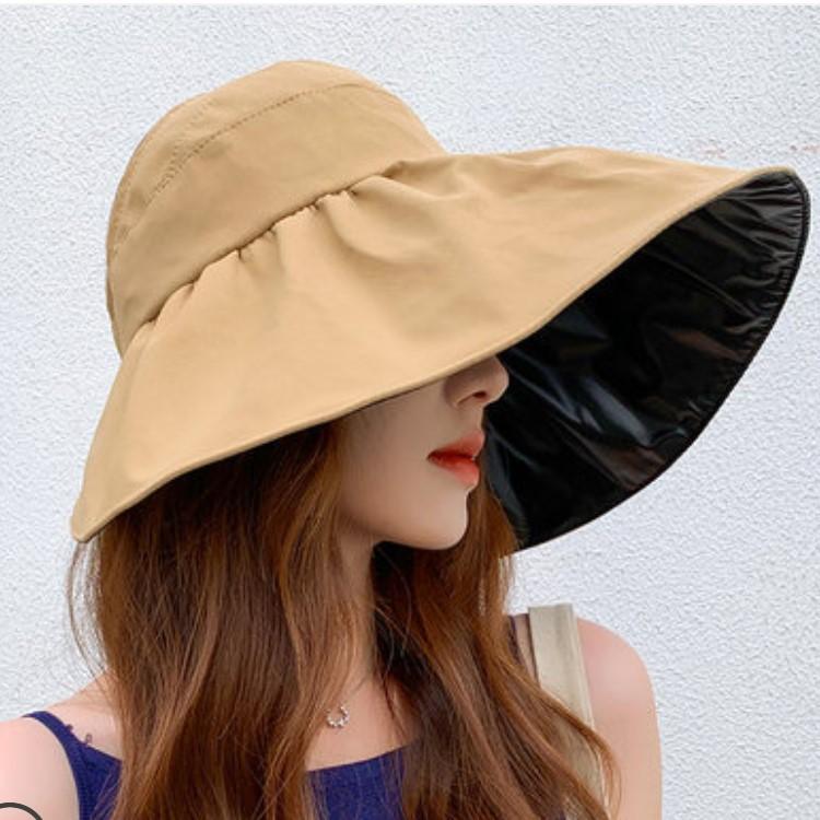 1pc Summer Empty Top Wide Brim Sun Hat for Women Anti UV Sunscreen Ponytail Bucket Hat Female Sun Protection Outdoor Beach Caps