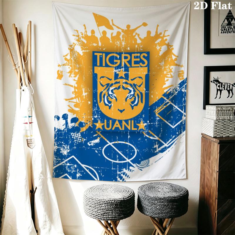 Tigres UANL Wall Tapestry Aesthetic Wall Hanging Printed Fabric Blanket Decorative Tapestries for Bedroom Living Room Home Decor