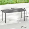 Garden Dining Table for 6 Person, 165 X 80 Cm Rectangular Outdoor Dining Table with Slatted Top