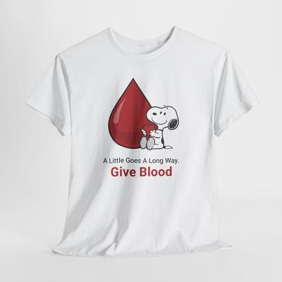 Unisex Tee Blood Donation Snoopy Gift Shirt, Funny Cartoon Graphic Tee, Blood