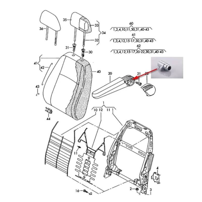 7H0881082 7H0881081 voor T5 Armsteun Montage Verstelring Bus Vervanging Auto Accessoires Reparatieonderdeel