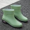 Rain Shoes Women's Short Tube Warm New Waterproof Shoes Rubber Shoes Four Seasons Students Versatile Fashion Non-slip Outside Rain Boots