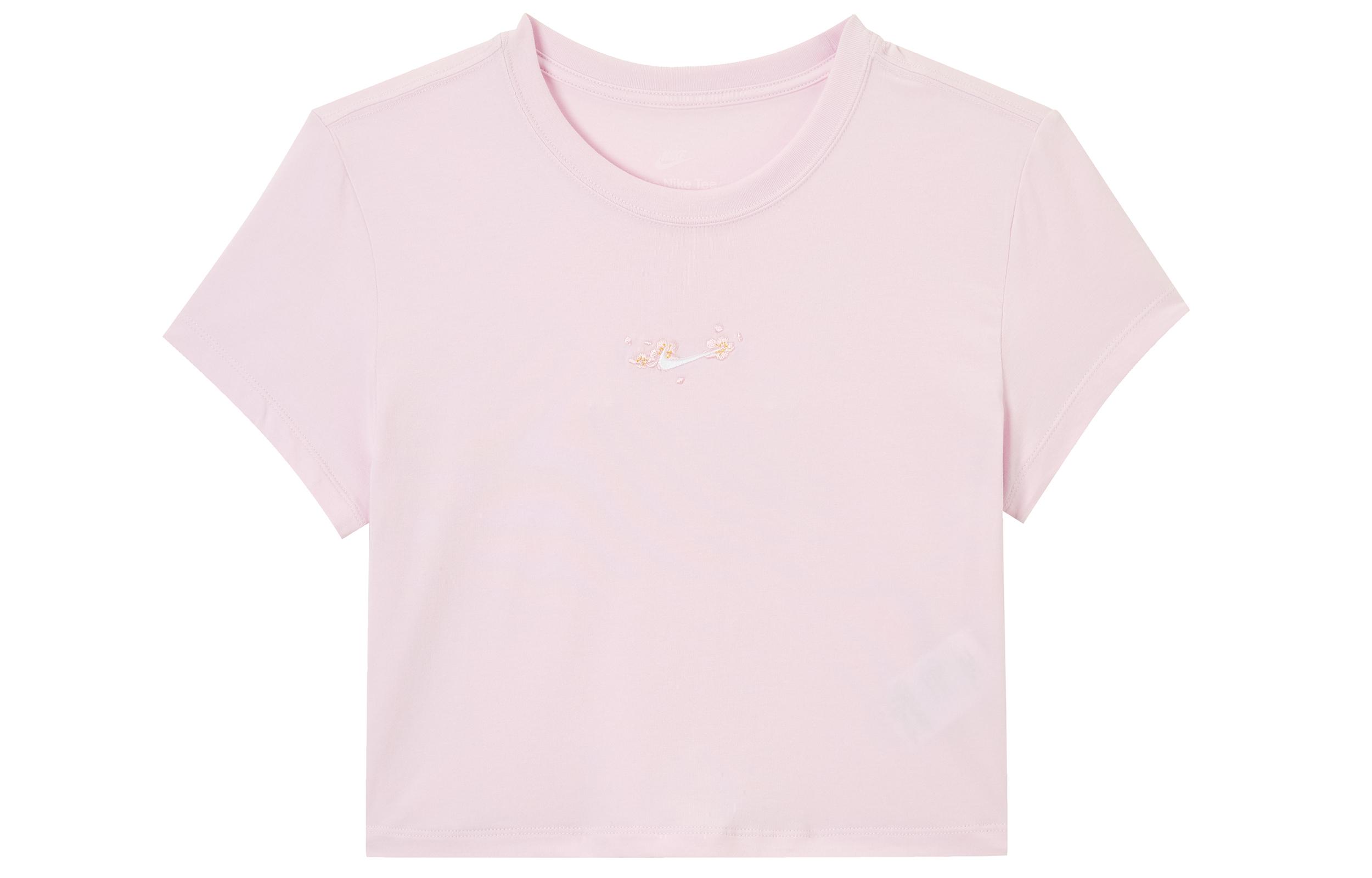 Nike T Shirts Women s Pink Crew Neck Moderate Other IF2007-655 L
