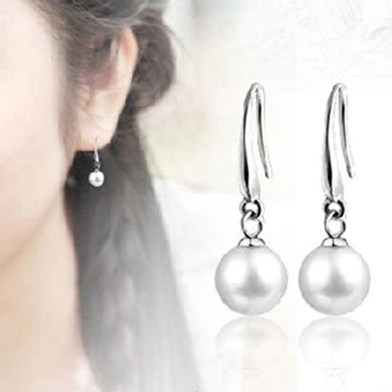 Dangle Earring Elegant Exquisite Ornament Simple Faux Pearl Eardrop for Daily Life