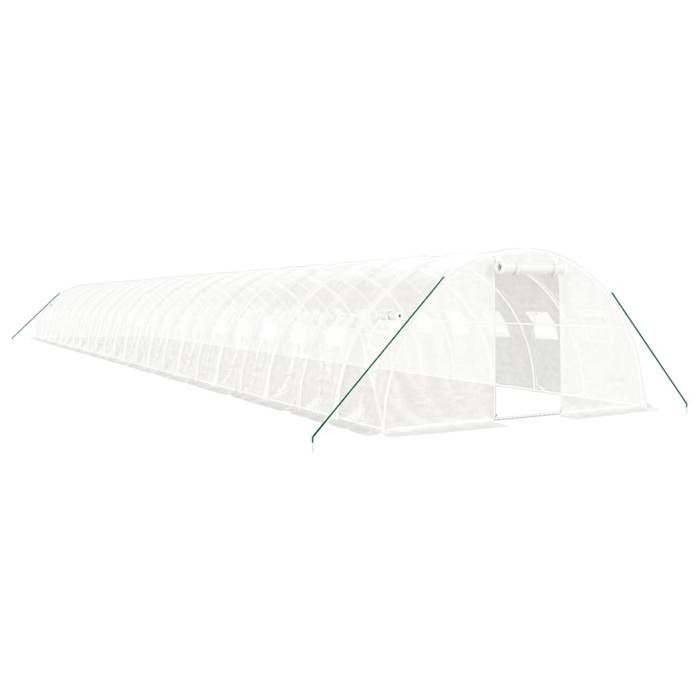 VidaXL Greenhouse with White Steel Frame 96 M² 24x4x2 M, Polytunnel, Cold Frame, Tomato Greenhouse, Garden Greenhouse, 3188082