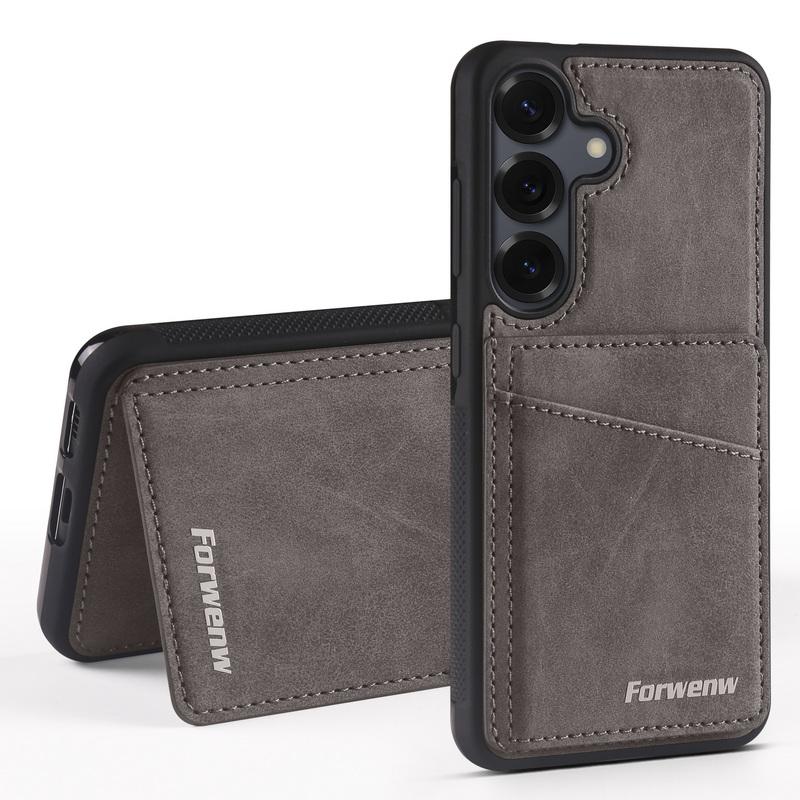 Luxury Back Leather Card Slots Stand Cover Case For Samsung S26 Ultra S25 Edge S24 S23 S22 Plus S21 FE A15 A16 A17 A34 A35 A36 A37 A54 A55 A56 A57 5G